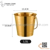 Xô Đựng Đá Inox Vàng, xô đá inox có quai màu vàng