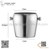 Âu inox đựng đá mini dạng gò chấm bi, xô đựng đá mini tay cầm