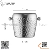 Âu inox đựng đá mini dạng gò chấm bi, xô đựng đá mini tay cầm