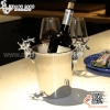 Xô ngâm rượu vang bằng inox đầu hươu màu bạc, Xô hươu, Xô ướp lạnh rượu vàng màu bạc