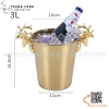 Xô ngâm rượu vang inox đầu hươu màu vàng, xô ướp lạnh rượu vang màu vàng