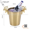 Xô ngâm rượu vang inox đầu hươu màu vàng, xô ướp lạnh rượu vang màu vàng
