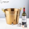 Xô ngâm rượu vang inox đầu hươu màu vàng, xô ướp lạnh rượu vang màu vàng