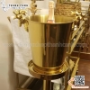 Xô ngâm rượu vang inox đầu hươu màu vàng, xô ướp lạnh rượu vang màu vàng
