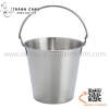 Xô đựng gà rán, khoai tây chiên, đồ ăn vặt bằng inox có quai xách hai màu sắc