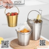 Xô đựng gà rán, khoai tây chiên, đồ ăn vặt bằng inox có quai xách hai màu sắc