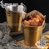 Xô đựng gà rán, khoai tây chiên, đồ ăn vặt bằng inox có quai xách hai màu sắc