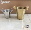 Xô ngâm rượu vang inox đầu hươu màu vàng, xô ướp lạnh rượu vang màu vàng
