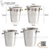 Xô ngâm rượu vang inox miệng loe, thân trơn, có hai núm cầm hai bên với hai màu sắc khác nhau