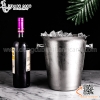 Xô ngâm rượu vang inox miệng loe, thân trơn, có hai núm cầm hai bên với hai màu sắc khác nhau