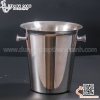Xô ngâm rượu vang inox miệng loe, thân trơn, có hai núm cầm hai bên với hai màu sắc khác nhau