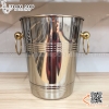 Xô ngâm rượu vang inox thân viền, khuyên tròn cao cấp