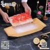 Xuồng nhựa vân gỗ bày sushi, sashimi phong cách mới có ngăn chặn đá và nước có thể tháo rời