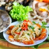 Bắp Heo Luộc Và Mắm Tép Đu Đủ Cuốn Bánh Tráng Phơi Sương Và Rau Rừng