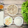 Bắp Heo Và Tai Heo Luộc Cuốn Bánh Tráng Phơi Sương Và Rau Rừng