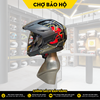 [2ND] NÓN ZUES 613B - BLACK/AJ20 RED KÈM HÀM VÀ MÁI CHE - L 98%