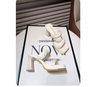 Mã M160: Giày sandal nữ mùa hè 2026 gợi cảm, gót chunky kiểu Pháp, mũi vuông, hở mũi