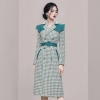 Mã C531: áo khoác nữ mùa đông dài Houndstooth suit kiểu Pháp