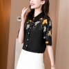 Mã C282: áo sơ mi nữ tay lửng cổ đứng