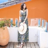 Mã M058: Đầm maxi dài đến mắt cá chân, in họa tiết hoa, cực kỳ thanh lịch và tôn dáng, kỳ nghỉ biển