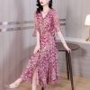Mã M067: Đầm chiffon họa tiết hoa mùa hè dành cho nữ, thanh lịch và tinh tế