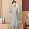 Mã H694: Đầm ren nữ dáng xuông rộng che bụng
