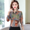 Mã L603: Áo sơ mi chiffon in họa tiết dài tay trung niên