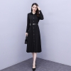 Mã A744 Giá 830K: đầm váy dài tay cổ bẻ sơ mi nữ mùa xuân và mùa hè dài qua đầu gối Fan Qingshu