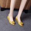 Mã M241: giày cao cấp sandal da thật dành cho nữ - giày cao cấp đế xuồng hở mũi