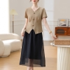 Mã L864: set áo váy ngắn tay mùa hè kiểu phương Tây
