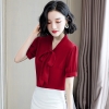 Mã C287: áo sơ mi lụa nữ phối nơ Pc