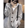 Mã M338: Áo khoác cardigan dệt kim nữ, Xuân/Thu/Đông dày dặn, dáng rộng cao cấp