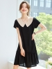 Mã L708: Đầm váy cổ áo búp bê màu đen