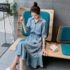 Mã B326: đầm sơ mi voan lụa phong cách Hepburn sang trọng