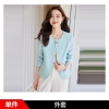Mã L845: Áo khoác vest nữ cao cấp màu hồng cổ tròn nhỏ kiểu