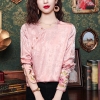 Mã L140: Áo sơ mi nữ lụa jacquard phong cách