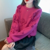 Mã G694: Áo nỉ hoa đính kim cương nữ xuân thu thiết kế mới len