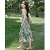 Mã M187: Đầm maxi in hoa tươi mát