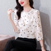 Mã L831: Áo sơ mi voan trắng nữ cao cấp tay lỡ thời trang xuân thu cho mẹ