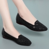 Mã M020: Giày sandal nữ bằng da thật, đế bằng, gót thấp, lưới khoét rỗng