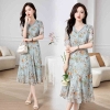 Mã K338: Đầm cao cấp phong cách nhẹ nhàng mới nữ cổ chữ V