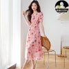 Mã L798: Váy voan lụa hoa hồng cho nữ mùa hè