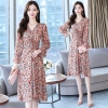 Mã B309: đầm váy hoa cổ tim tay bồng Phong cách hàn quốc