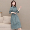 Mã B226: đầm váy liền thân dài tay hoa cao cấp sang trọng họa tiết cotton