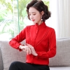 Mã F223: áo sơ mi nữ sang trọng dài tay hiện đại cổ tròn bèo