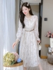 Mã L350: váy đẹp cao cấp dài tay siêu tiên nữ cao cấp chiffon hoa cho nữ cao cấp
