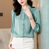 Mã D310: áo sơ mi nữ tay lửng thanh lịch Pc hàn quốc