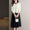 Mã L407: set áo váy đẹp cao cấp nữ cao cấp áo cardigan dệt kim