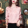 Mã L140: Áo sơ mi nữ lụa jacquard phong cách