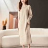 Mã K371: Áo váy Len Cashmere Nữ Cực Dài Dệt Kim